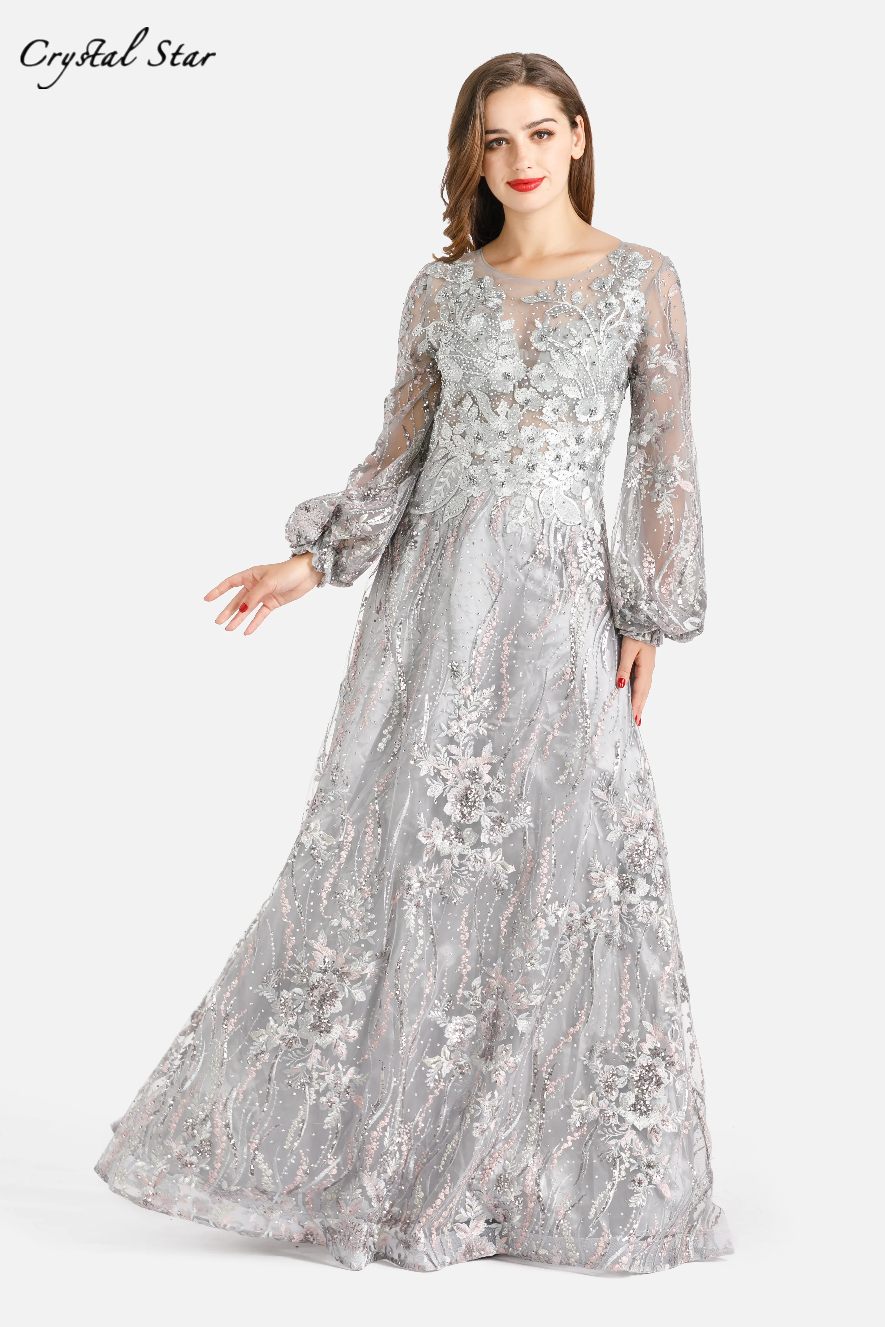 Muslim Evening Dress Gray Luxury Long Sleeve 2021 Dubai Sequin For Women Party, Wedding, Prom HO1069
Muslim Evening Dress Gray Luxury Long Sleeve 2021 Dubai Sequin For Women Party, Wedding, Prom HO1069
