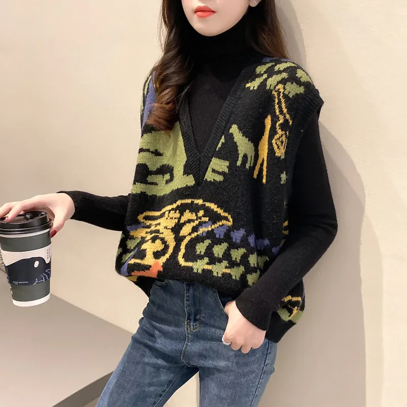 Retro V-neck Sweater Vest Vest Spring And Autumn 2020 New Korean Loose Sleeveless Knitted Vest Female Tide
Retro V-neck Sweater Vest Vest Spring And Autumn 2020 New Korean Loose Sleeveless Knitted Vest Female Tide