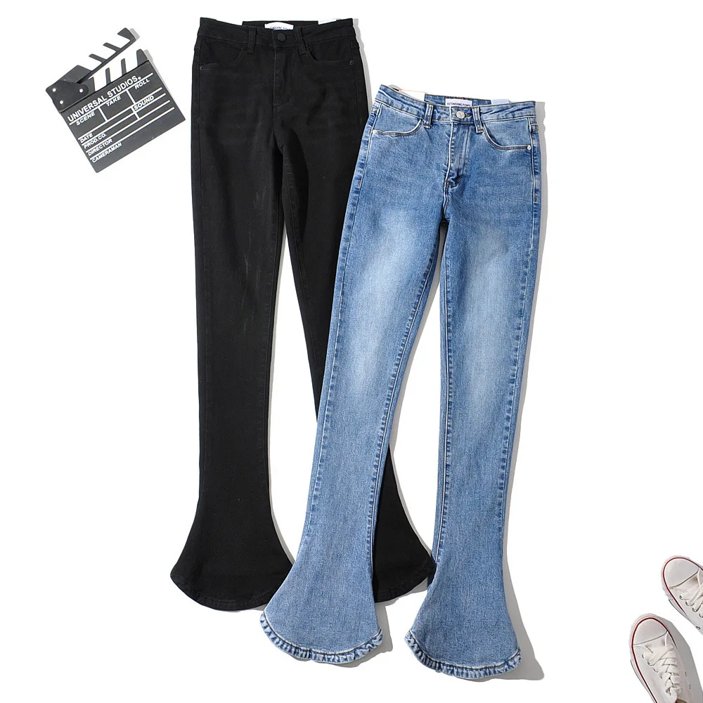 Stretch Flare Jeans Woman Vaqueros Mujer High Waisted Skinny Long Denim Pants for Tall Women Slim Stacked Trousers Donna Black
Stretch Flare Jeans Woman Vaqueros Mujer High Waisted Skinny Long Denim Pants for Tall Women Slim Stacked Trousers Donna Black