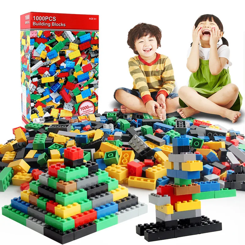 

1000PCS Children's DIY Variety Bulk Compatible Lego Assembling Building Blocks Assembling Particle Block Toys