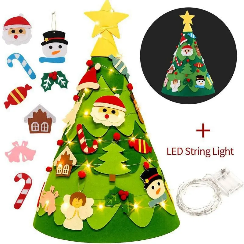 DIY Felt Christmas Tree With LED Light New Year Kids Gift Toys Door Wall Hanging Ornaments Christmas Decoration For Home
DIY Felt Christmas Tree With LED Light New Year Kids Gift Toys Door Wall Hanging Ornaments Christmas Decoration For Home