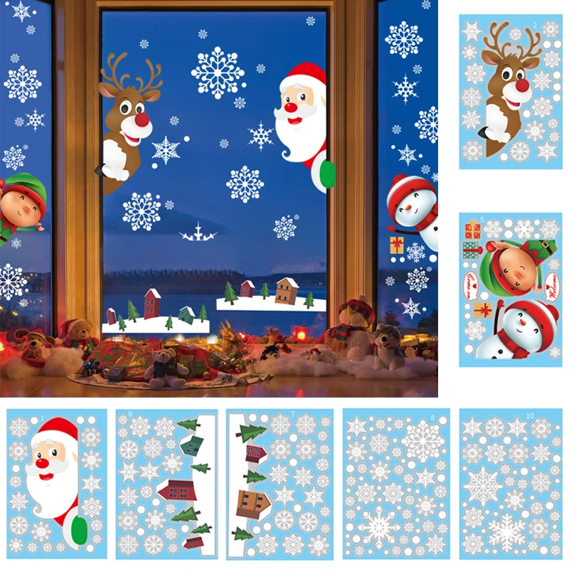 1Set Of Christmas Stickers Walls Plastered With Static Window Glass Stickers Old Man Scenes Decorated With Christmas Decorations
1Set Of Christmas Stickers Walls Plastered With Static Window Glass Stickers Old Man Scenes Decorated With Christmas Decorations