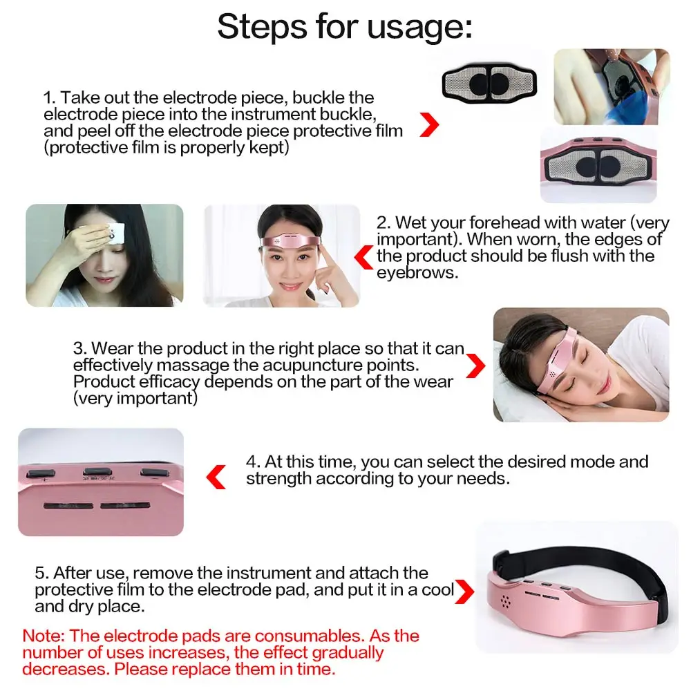 EMS Head Massager Forehead Brain Massage Low Frequency Pulse Improve Sleep Stress Relief Sleeping Aid Stimulator Health Care
EMS Head Massager Forehead Brain Massage Low Frequency Pulse Improve Sleep Stress Relief Sleeping Aid Stimulator Health Care