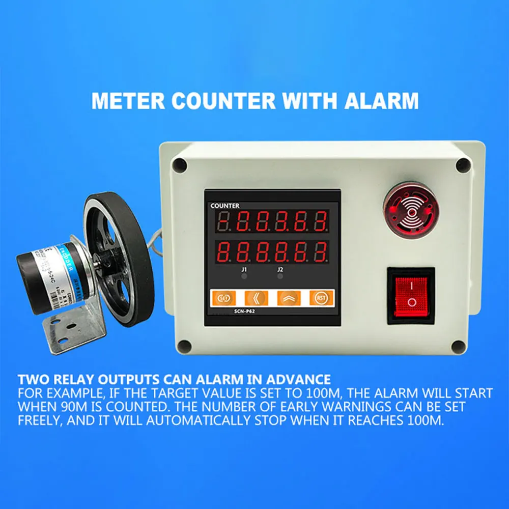 SCN-P61 Smart length meter Roller type electric cable electronic digital display With controller Length up and down counter
SCN-P61 Smart length meter Roller type electric cable electronic digital display With controller Length up and down counter