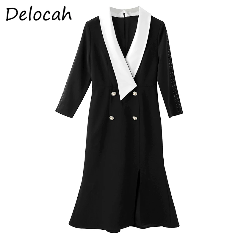 Delocah Women Summer Fashion DesignerParty Midi Dress Double Breasted 3/4 Sleeve Elegant Bodycon Split Ladies A-Line Dresses
Delocah Women Summer Fashion DesignerParty Midi Dress Double Breasted 3/4 Sleeve Elegant Bodycon Split Ladies A-Line Dresses