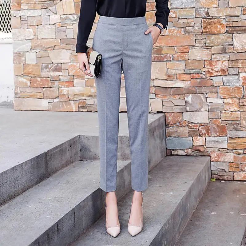 Suit pants women's high waist Capris straight leg pants professional black pants
Suit pants women's high waist Capris straight leg pants professional black pants