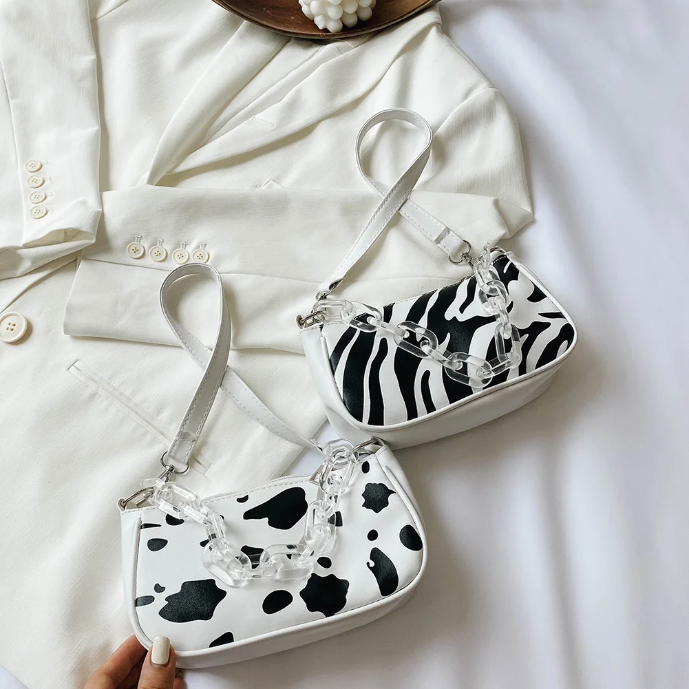 Fashion Animal Pattern Women's Shoulder Underarm Bag Casual Clear Acrylic Chain Handle Purse Portable PU Leather Travel Handbag
Fashion Animal Pattern Women's Shoulder Underarm Bag Casual Clear Acrylic Chain Handle Purse Portable PU Leather Travel Handbag