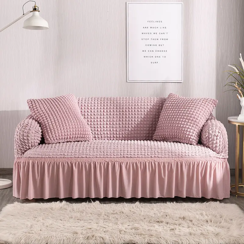 Solid Color Seersucker Fabric Stretch Skirt Style Living Room Sofa Cover, Simple And Modern, Universal In All Seasons
Solid Color Seersucker Fabric Stretch Skirt Style Living Room Sofa Cover, Simple And Modern, Universal In All Seasons