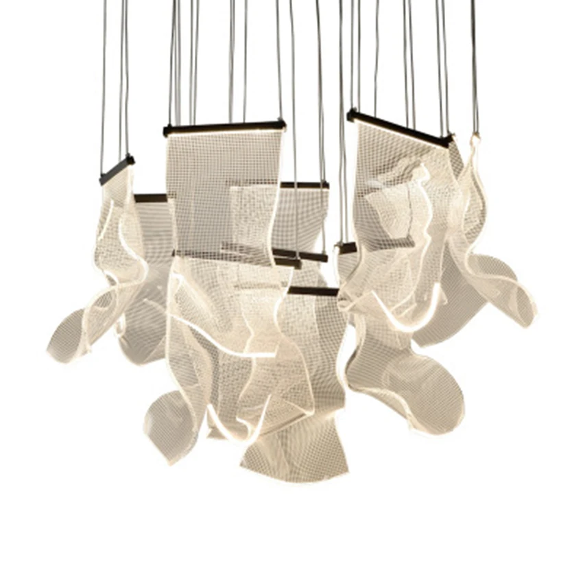 Postmodern Luxury LED Acrylic Chandelier Nordic LOFT Living Room Art Thousand Paper Pendant Lamp Hotel Lobby Lighting Luminarie 
Postmodern Luxury LED Acrylic Chandelier Nordic LOFT Living Room Art Thousand Paper Pendant Lamp Hotel Lobby Lighting Luminarie