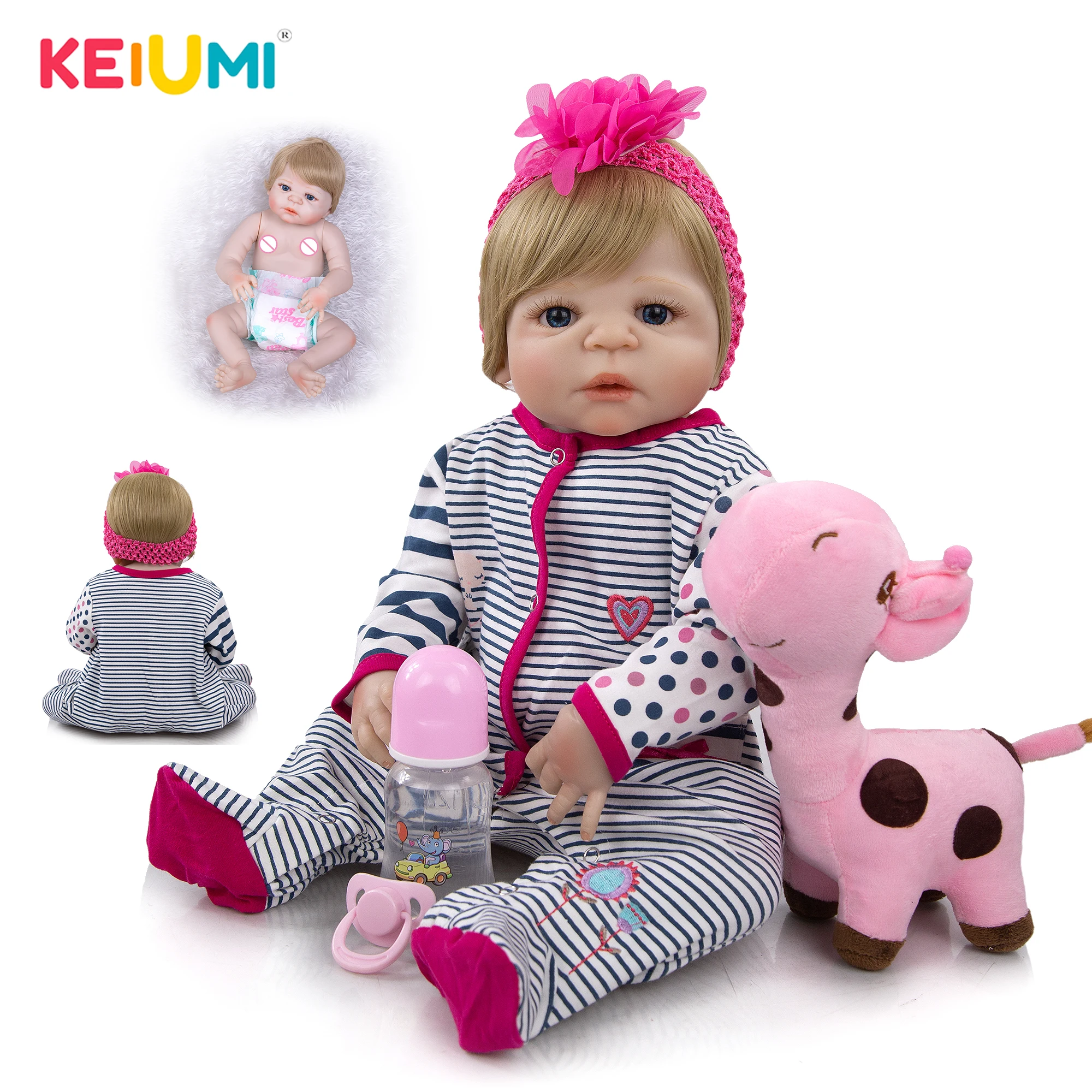 KEIUMI силиконовые виниловые куклы реборн реалистичные 23 дюйма Новорожденный ребенок одежда полосатые боди подарок
KEIUMI силиконовые виниловые куклы реборн реалистичные 23 дюйма Новорожденный ребенок одежда полосатые боди подарок
