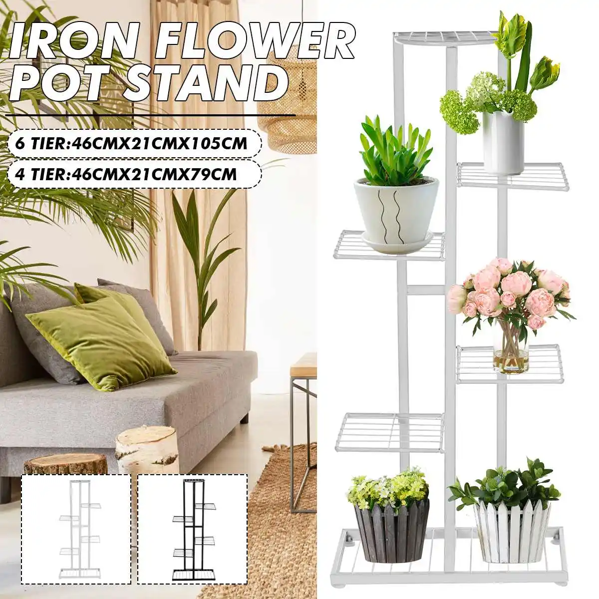 4/6 Tier Potted Stand Rack Plant Shelf Flower Holders Garden Rack Display Plant Stand Succulent Plants Rack Balcony Decoration
4/6 Tier Potted Stand Rack Plant Shelf Flower Holders Garden Rack Display Plant Stand Succulent Plants Rack Balcony Decoration