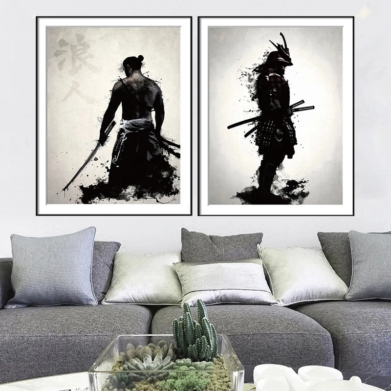 Japanese Samurai Black And White Decorative Canvas Painting Living Room Home Wall Poster Frameless Wall Art Home Decoration
Japanese Samurai Black And White Decorative Canvas Painting Living Room Home Wall Poster Frameless Wall Art Home Decoration