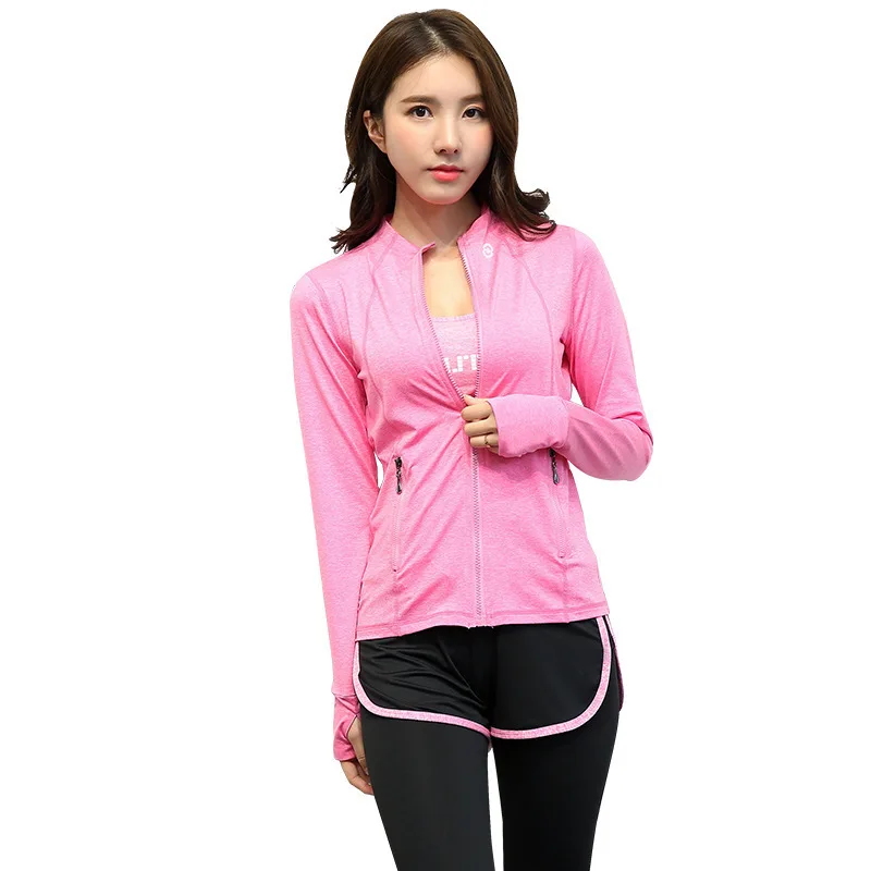 

Female Outdoor Autumn and Winter Yoga Hoodless Coat Korean-style Fashion & Sports Zip-up Shirt Fitness pao bu fu Manufacturers W