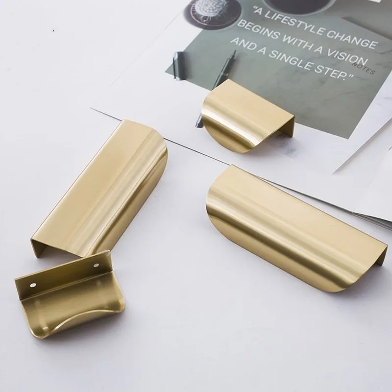 Original minimalist Nordic brass invisible handle wardrobe cabinet furniture gold modern simple door handle small 
Original minimalist Nordic brass invisible handle wardrobe cabinet furniture gold modern simple door handle small