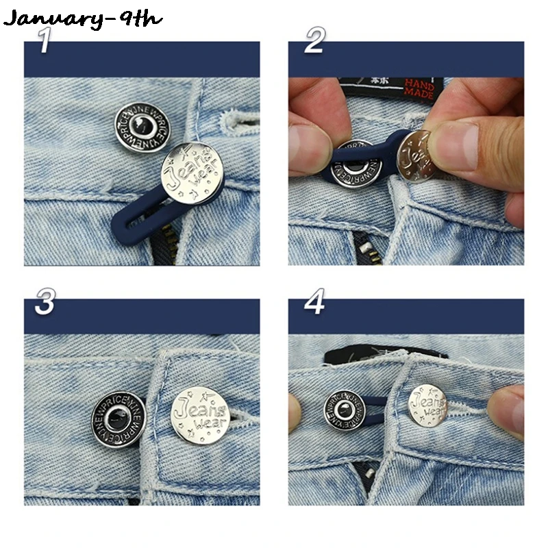 4pcs Free Sewing Buttons Adjustable Disassembly Retractable Jeans Waist Button Metal Extended Buckles Pant Waistband Expander
4pcs Free Sewing Buttons Adjustable Disassembly Retractable Jeans Waist Button Metal Extended Buckles Pant Waistband Expander
