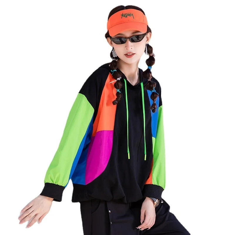 Korean Color Sweatshirt Women's Spring 2022 New Contrast Splicing Pullovers Large Size Top Loose Thin Coat Fashion Hoodies
Korean Color Sweatshirt Women's Spring 2022 New Contrast Splicing Pullovers Large Size Top Loose Thin Coat Fashion Hoodies