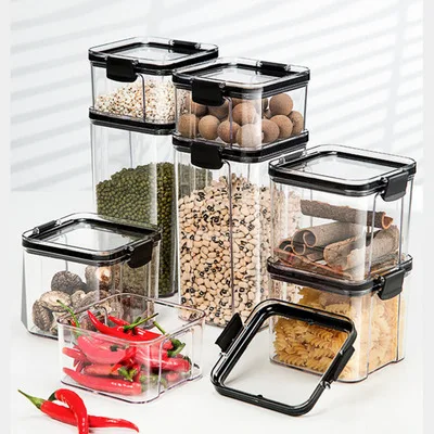 700/1300/1800Ml Food Storage Container Plastic Transparent Square Storage Box Can Be Stacked Storage Nuts Spices Kitchen Tool
700/1300/1800Ml Food Storage Container Plastic Transparent Square Storage Box Can Be Stacked Storage Nuts Spices Kitchen Tool