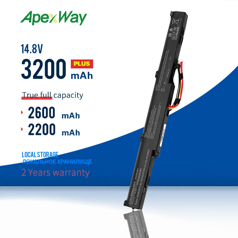 Apexway A41N1501 L41LK2H A41LK9H Аккумулятор для ноутбука Asus N552 N552V GL752 GL752V GL752VL GL752VLM GL752VW GL752VWM 
Apexway A41N1501 L41LK2H A41LK9H Аккумулятор для ноутбука Asus N552 N552V GL752 GL752V GL752VL GL752VLM GL752VW GL752VWM
