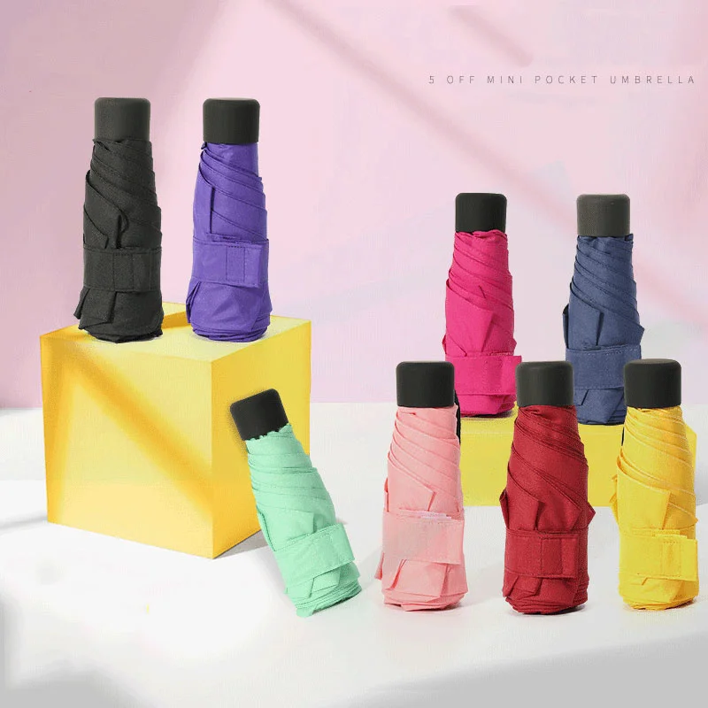 180g Mini Pocket Parasol Light Fashion 5 Folding Umbrella Rain Women Men Gift Girls Anti-UV Waterproof Portable Travel Umbrella
180g Mini Pocket Parasol Light Fashion 5 Folding Umbrella Rain Women Men Gift Girls Anti-UV Waterproof Portable Travel Umbrella