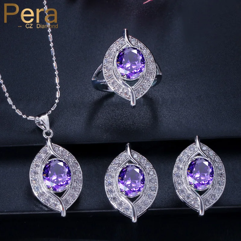 Pera Trendy Summer Style Purple Amethyst CZ Topaz 925 Silver Jewelry Wedding Engagement 3 Piece Necklace Sets for Women J006
Pera Trendy Summer Style Purple Amethyst CZ Topaz 925 Silver Jewelry Wedding Engagement 3 Piece Necklace Sets for Women J006