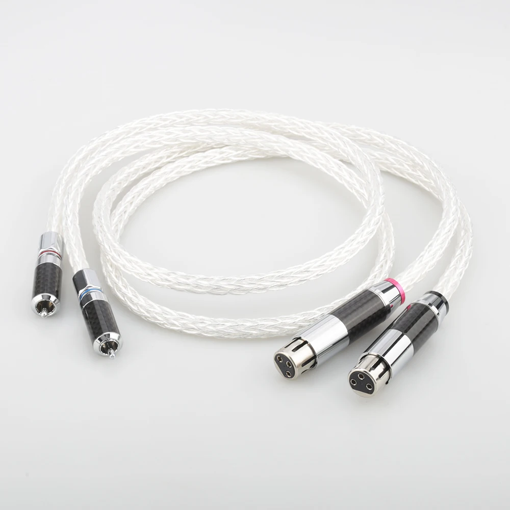 Аудиокабель Audiocrast 8AG посеребренный с разъемом RCA папа в XLR мама аудиокабель (мама)