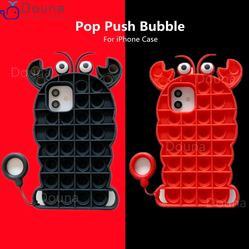 Relieve Stress 3D Cute Lobster Crab Phoen Case for IPhone 11 12 Pro XS Max X XR 7 8 Plus Pop Fidget Toys Push Bubble Cover Coque
Relieve Stress 3D Cute Lobster Crab Phoen Case for IPhone 11 12 Pro XS Max X XR 7 8 Plus Pop Fidget Toys Push Bubble Cover Coque