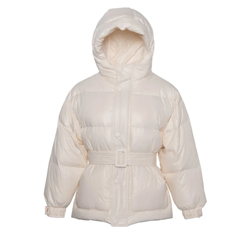 2021 winter new style Korean version down jacket fashion loose thickened women clothes waistband hooded white duck down coats
2021 winter new style Korean version down jacket fashion loose thickened women clothes waistband hooded white duck down coats
