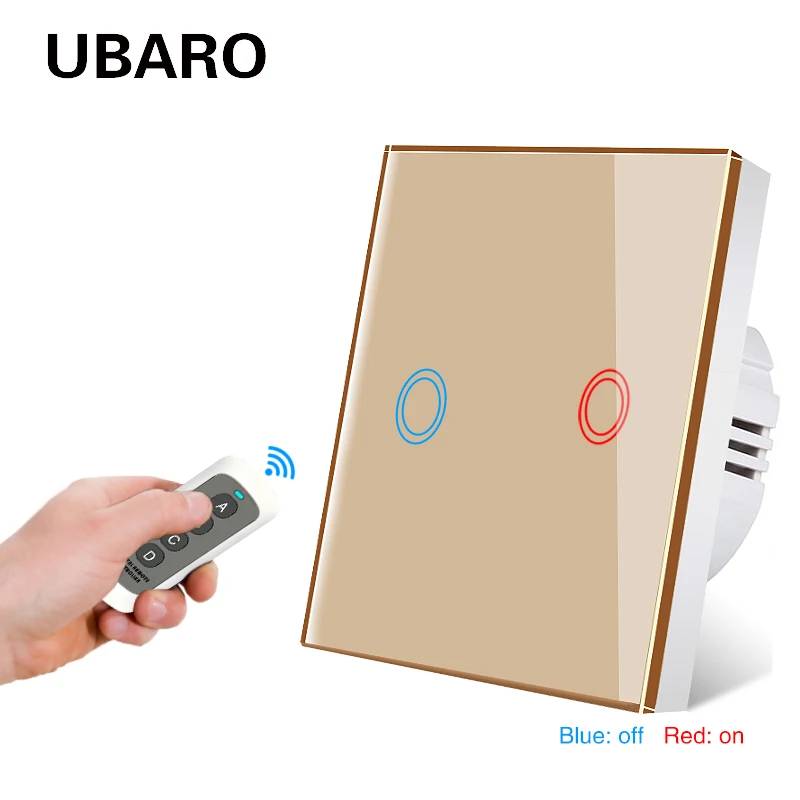 UBARO EU/UK 433 RF Wireless Remote Control Touch Switch Luxury Glass Panel Electrical Light Sensor Manuel Button 1/2/3 Gang 220V
UBARO EU/UK 433 RF Wireless Remote Control Touch Switch Luxury Glass Panel Electrical Light Sensor Manuel Button 1/2/3 Gang 220V