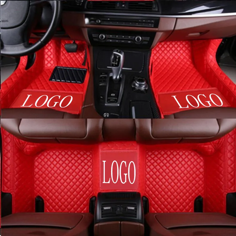 Car floor mats with Logo/Brand Logo for Mitsubishi Lancer Galant ASX sport V73 V93 5D car styling all weather carpet liner | Автомобили и