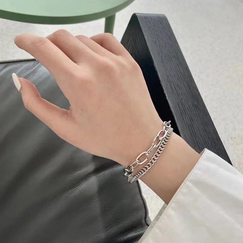925 Sterling Silver Double Layers Heart Charm Bracelets &Bangle For Women Girls Elegant Birthday Wedding Party S6669
925 Sterling Silver Double Layers Heart Charm Bracelets &Bangle For Women Girls Elegant Birthday Wedding Party S6669