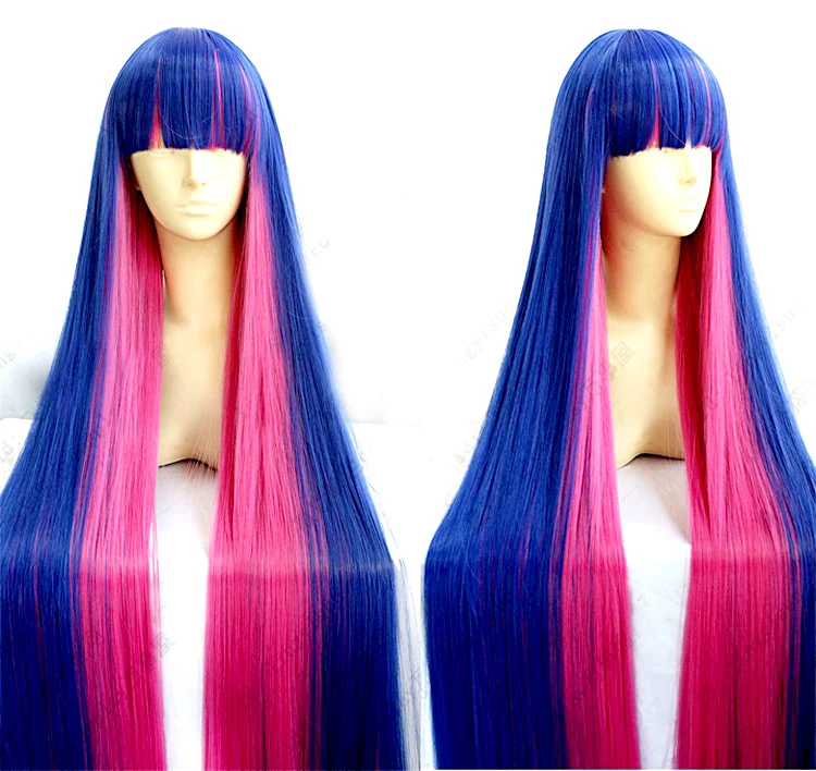 Panty & Stocking With Garterbelt Stocking Anarchy Anime Cosplay Wig Hair 120cm Mixed Blue Pink Long Party Cos Wigs + Wig Cap
Panty & Stocking With Garterbelt Stocking Anarchy Anime Cosplay Wig Hair 120cm Mixed Blue Pink Long Party Cos Wigs + Wig Cap