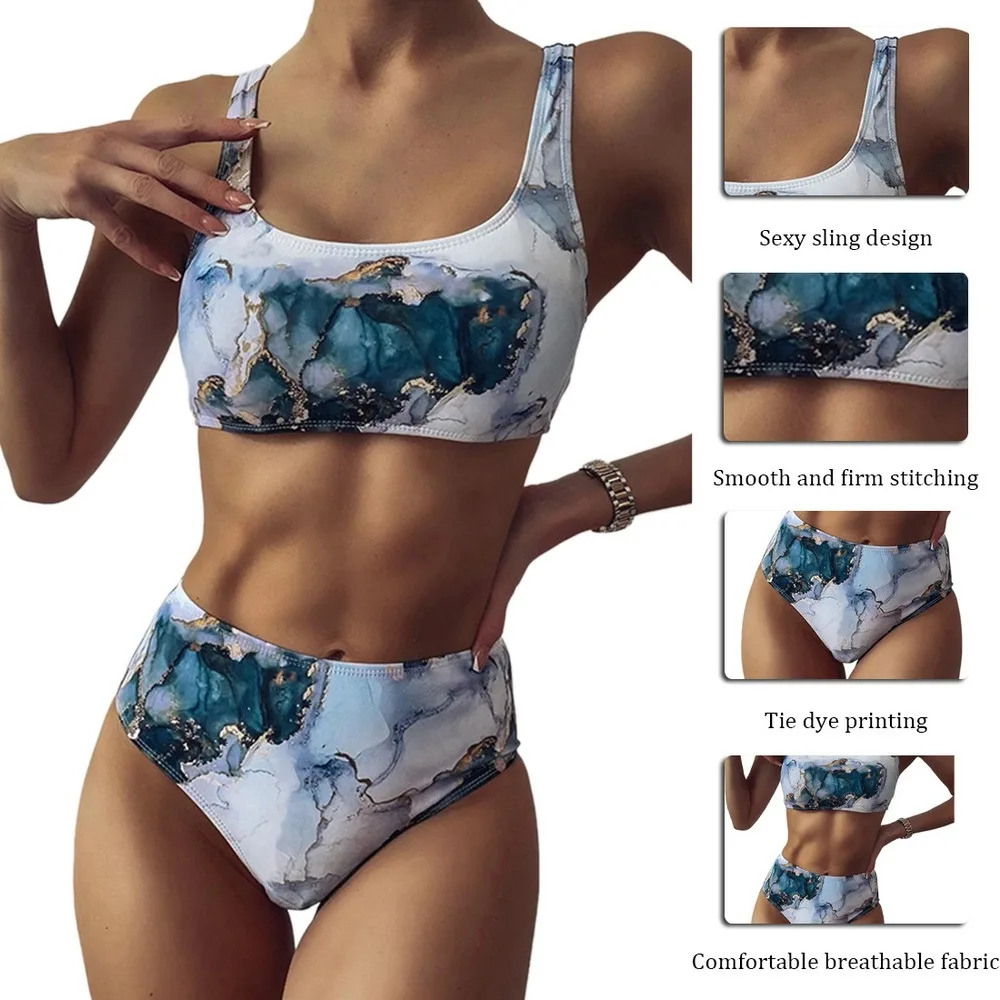 Bikinis 2021 Woman Sexy Tie-Dye U-neck High Waist Swimsuit Suit Swimsuit Push Up Bandeau Thong Brazilian Biquini Swimwear
Bikinis 2021 Woman Sexy Tie-Dye U-neck High Waist Swimsuit Suit Swimsuit Push Up Bandeau Thong Brazilian Biquini Swimwear