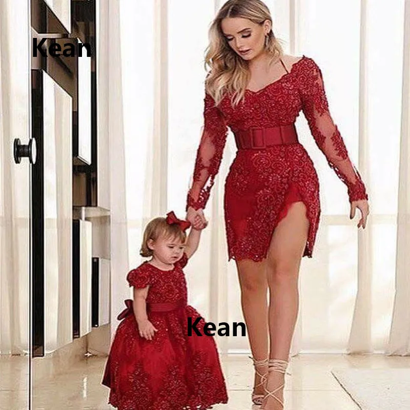 Red Slit Cocktail Dresses Satin Lace Sexy Mermaid Full Sleeve Lace Belt Elegant Plus Size Short Party Dress Homecoming Dresses
Red Slit Cocktail Dresses Satin Lace Sexy Mermaid Full Sleeve Lace Belt Elegant Plus Size Short Party Dress Homecoming Dresses