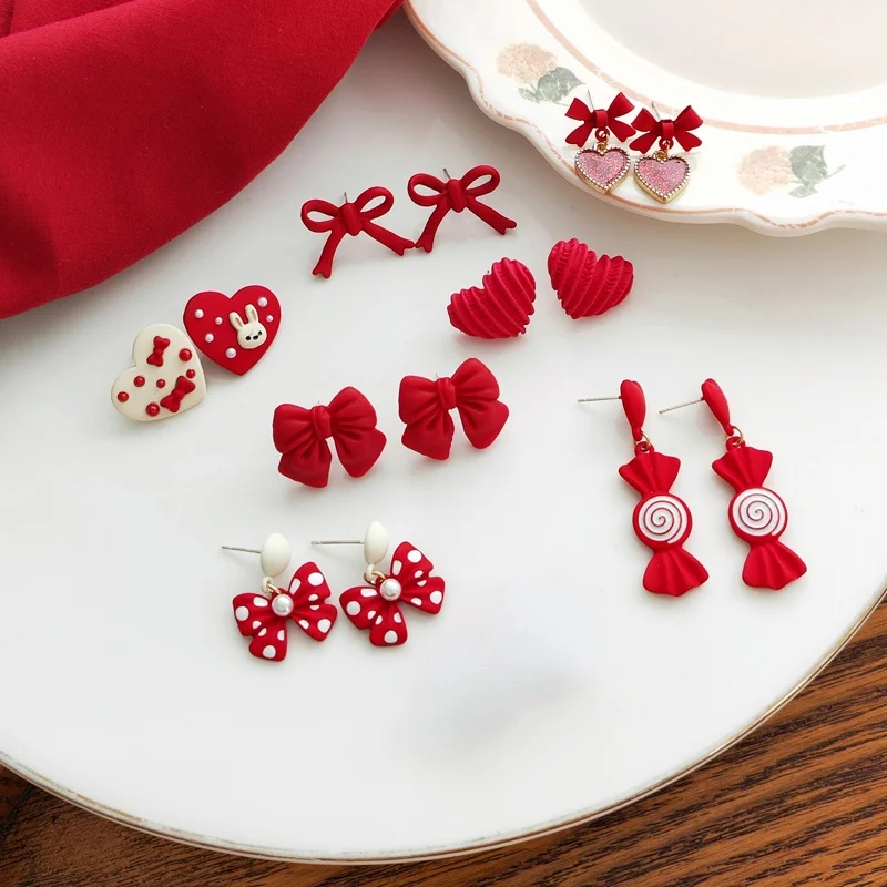 Mihan S925 needle Sweet Jewelry Red Series Earrings Pretty Design Heart Bow Drop Earrings For Women Happy New Year Gifts
Mihan S925 needle Sweet Jewelry Red Series Earrings Pretty Design Heart Bow Drop Earrings For Women Happy New Year Gifts