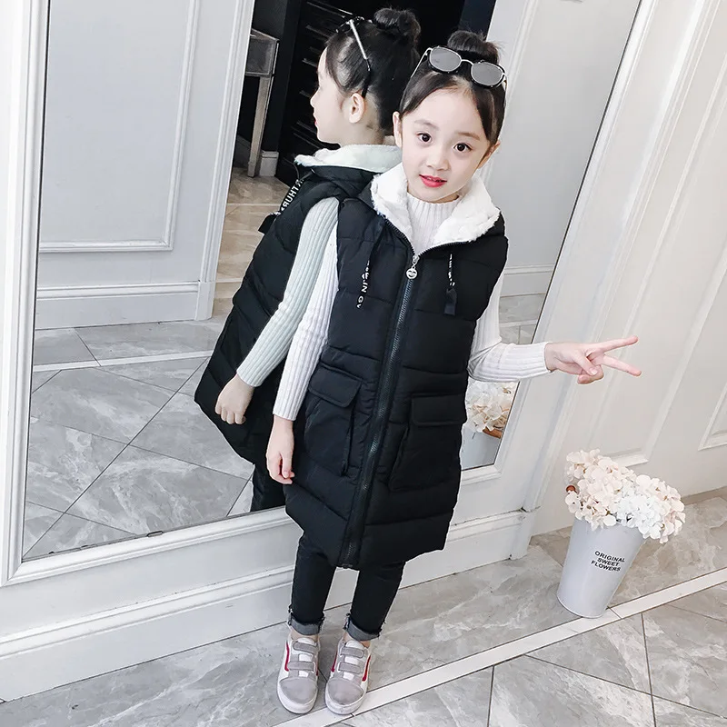 Character Hooded Sleeveless 2019 Winter Coats Girls Long Pink Black Zipper Warm Vest Kids Outerwear Tops Children Padded Clothes
Character Hooded Sleeveless 2019 Winter Coats Girls Long Pink Black Zipper Warm Vest Kids Outerwear Tops Children Padded Clothes