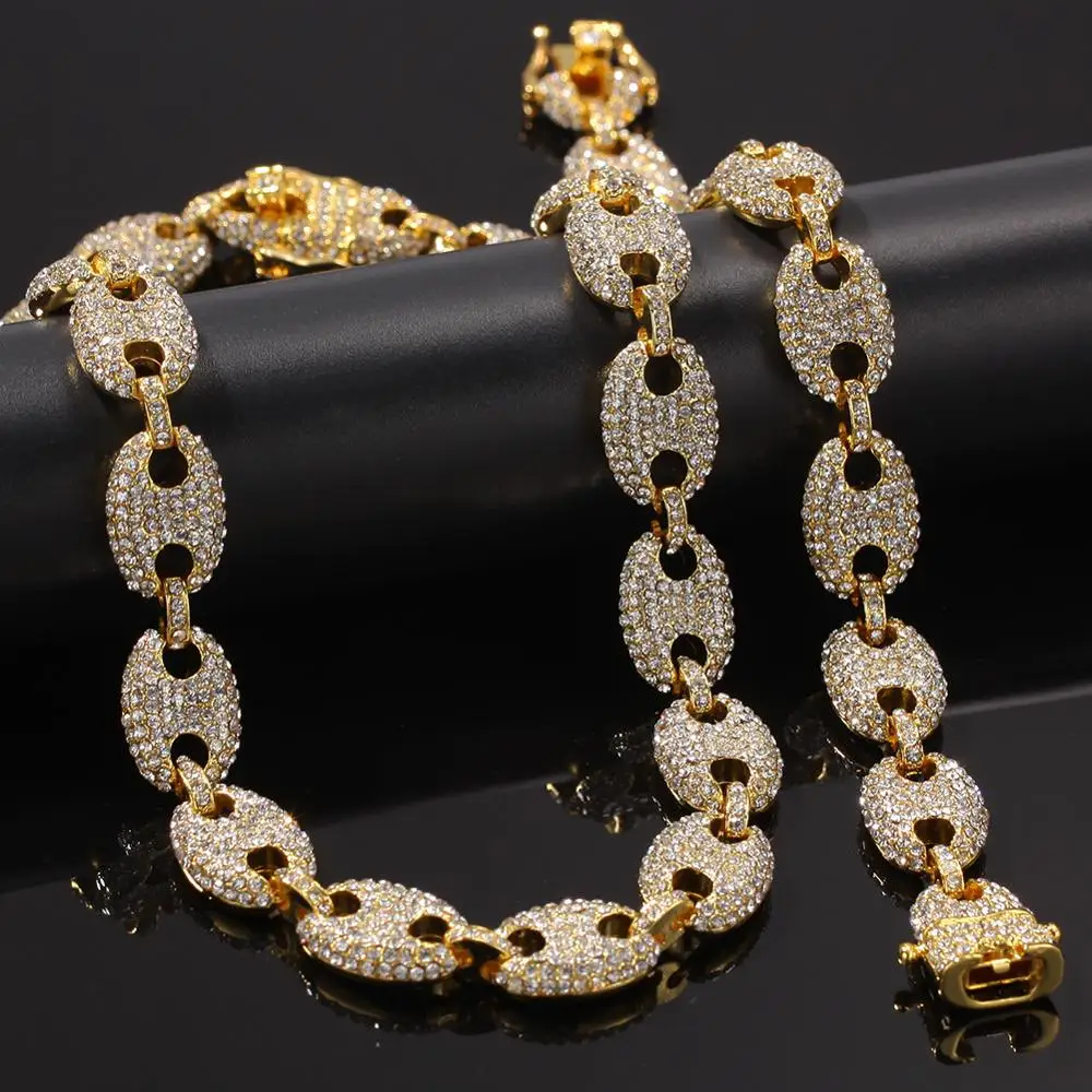 Men Hip hop Chain Necklace & Bracelets for 1set pave setting Rhinestone coffee bean shape Chains Necklaces Hiphop jewelry gifts
Men Hip hop Chain Necklace & Bracelets for 1set pave setting Rhinestone coffee bean shape Chains Necklaces Hiphop jewelry gifts