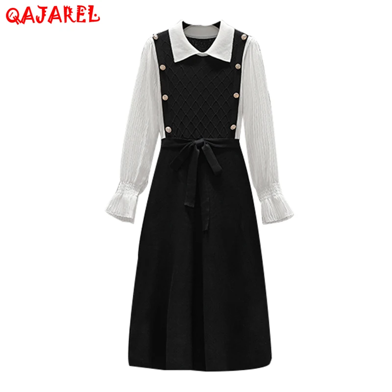 Autumn Winter Black Knitted Cotton Patchwork Midi Dress 2023 Elegant Bodycon Office Sweaters Women Korean Vintage Casual Dresses
Autumn Winter Black Knitted Cotton Patchwork Midi Dress 2023 Elegant Bodycon Office Sweaters Women Korean Vintage Casual Dresses