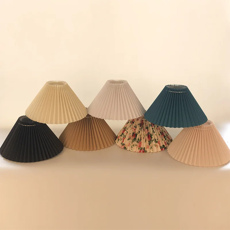 Винтажная настольная лампа в японском стиле плиссированный абажур разноцветные