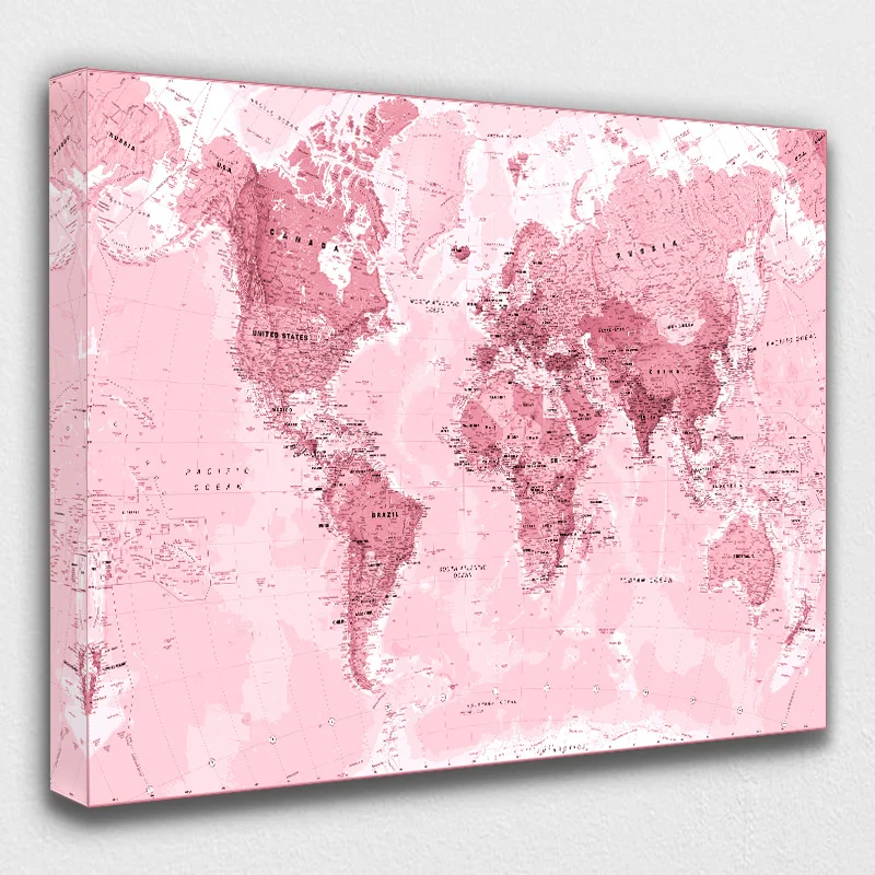 1 Panel Large Size Vintage Pink World Map Art Design Poster HD Printed On Canvas For Home Living Room And Office Wall Painting
1 Panel Large Size Vintage Pink World Map Art Design Poster HD Printed On Canvas For Home Living Room And Office Wall Painting