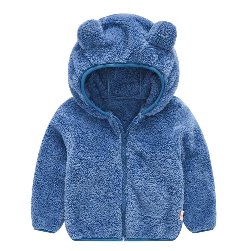 Детская зимняя одежда для малышей милая куртка на молнии с длинными рукавами и
