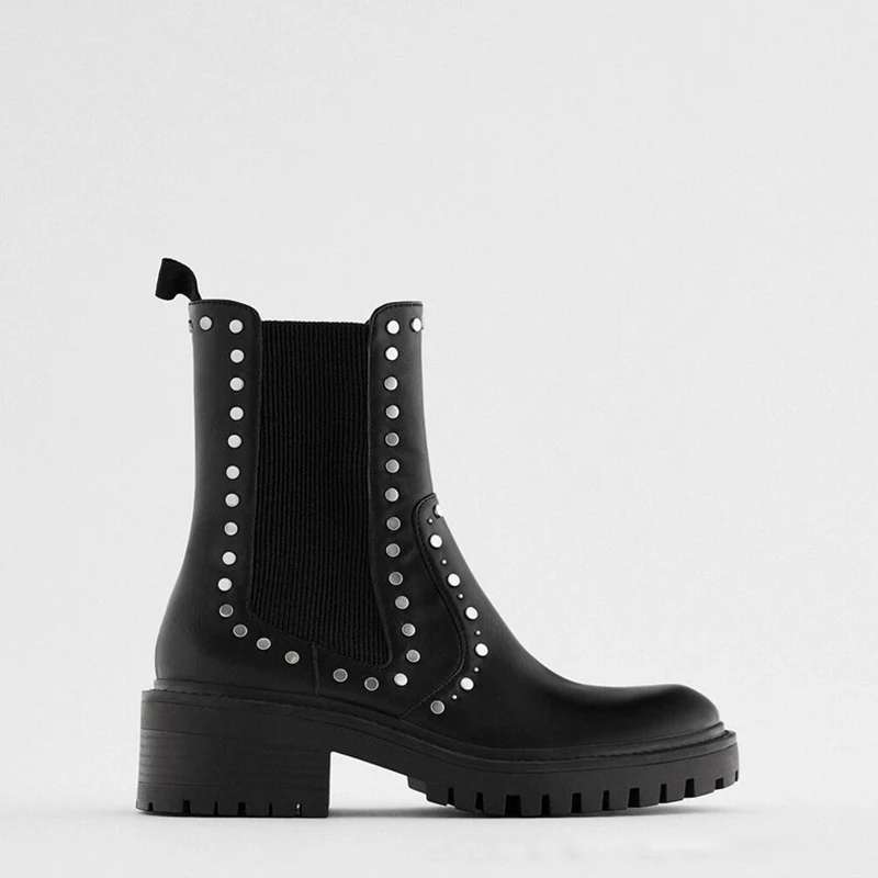 Rivet Groove Bootie 2021 Winter New Brand Thick Genuine Leather Ladies Shoes Chelsea Boots British Style Motorcycle Boots
Rivet Groove Bootie 2021 Winter New Brand Thick Genuine Leather Ladies Shoes Chelsea Boots British Style Motorcycle Boots