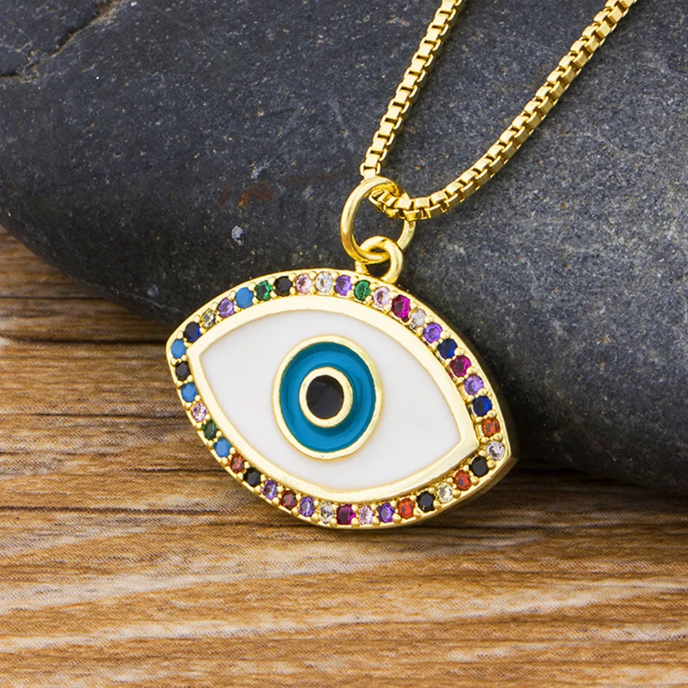 AIBEF Fashion Evil Eye CZ Necklace Long Sweater Chain Rainbow Crystal Pendant Zirconia Jewelry Choker Necklace For Women
AIBEF Fashion Evil Eye CZ Necklace Long Sweater Chain Rainbow Crystal Pendant Zirconia Jewelry Choker Necklace For Women