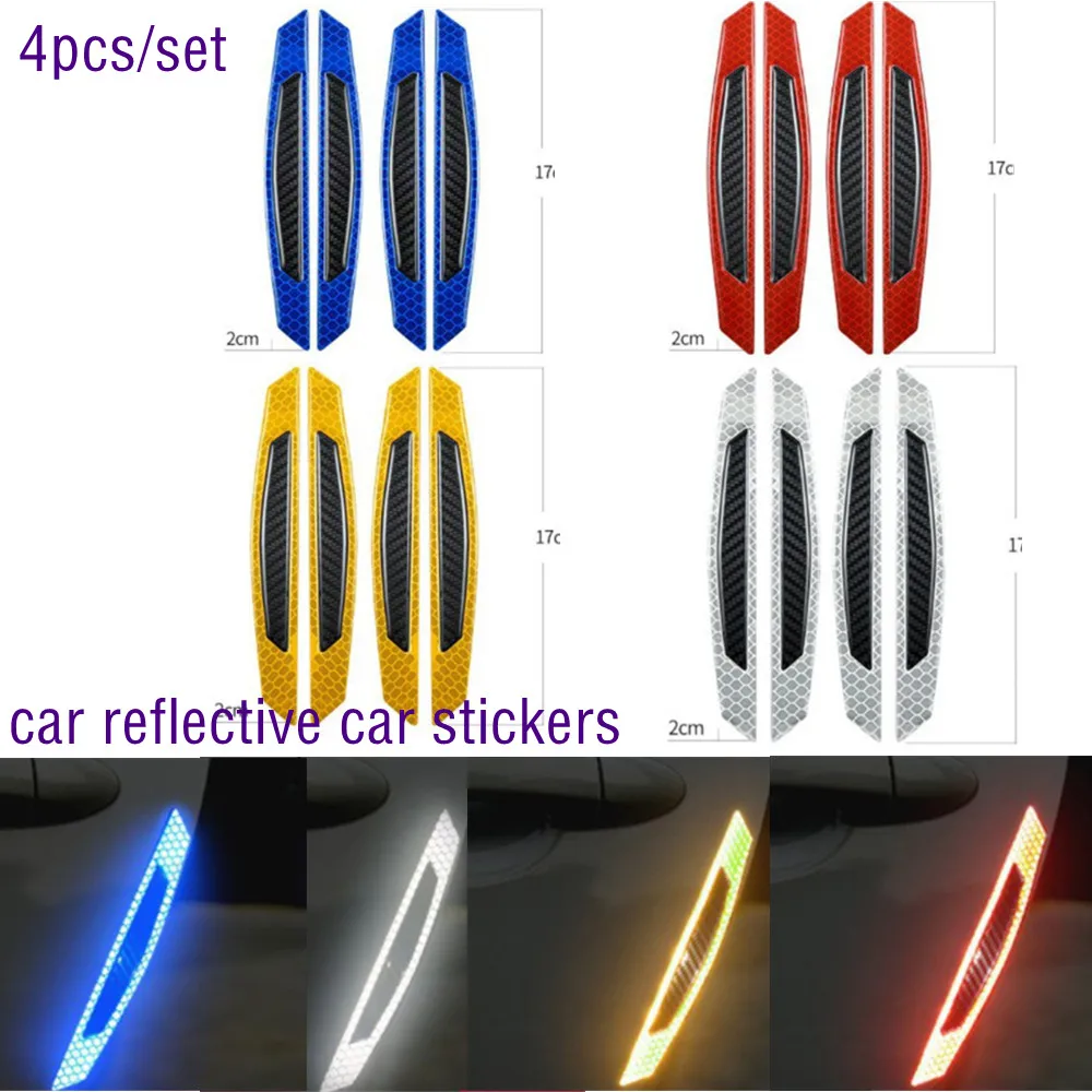 4pcs Carbon Fiber Stickers Car Stickers And Decals Automatic Reflective Strip Warning For Car Door Bumper Car Reflective Strip
4pcs Carbon Fiber Stickers Car Stickers And Decals Automatic Reflective Strip Warning For Car Door Bumper Car Reflective Strip