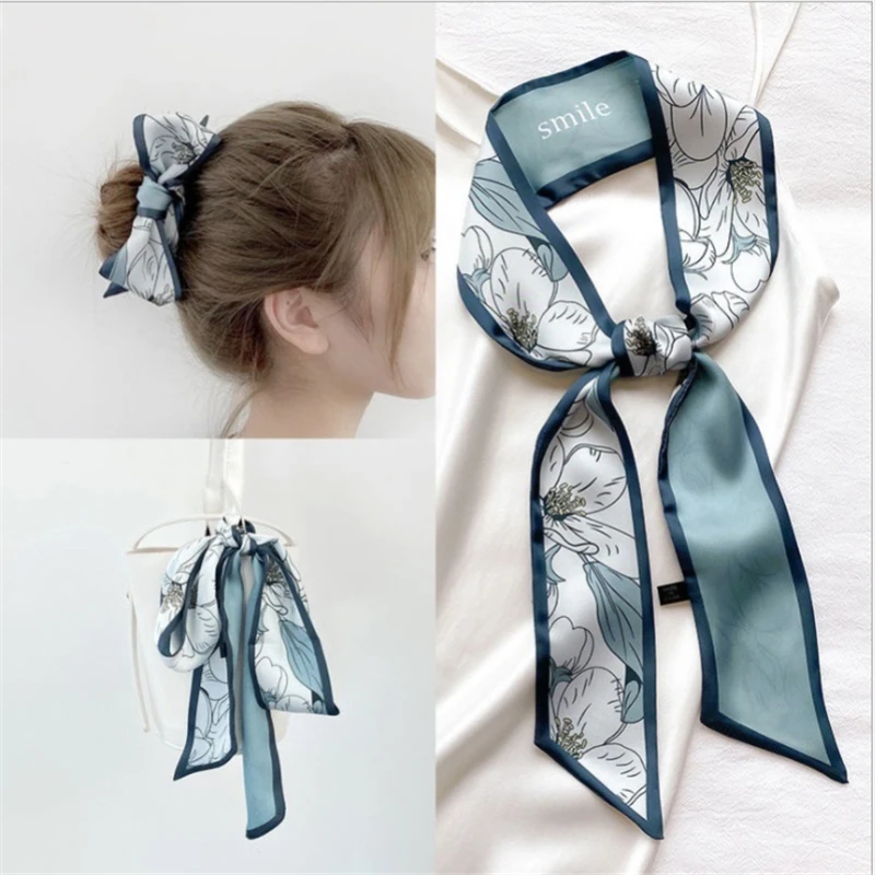 

New fairy ins headband female tied hair Sen super fairy bow ribbon net red ribbon head rope headdress silk scarf