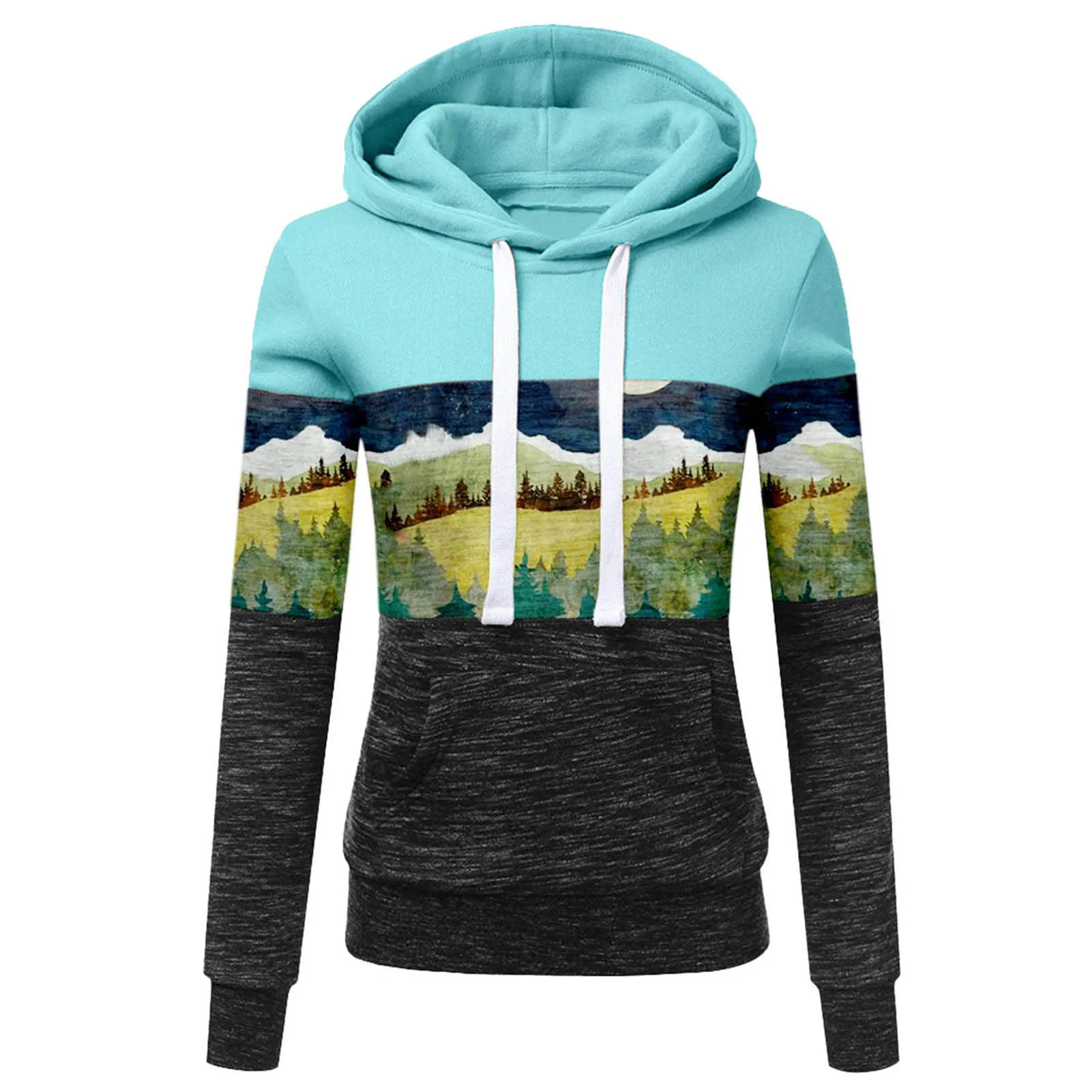 Women Hoodies Winter Autumn Mountain Print Cotton Pocket Hooded Sweatshirts Color Block Fashion Casual Long Sleeve Streetwear
Women Hoodies Winter Autumn Mountain Print Cotton Pocket Hooded Sweatshirts Color Block Fashion Casual Long Sleeve Streetwear