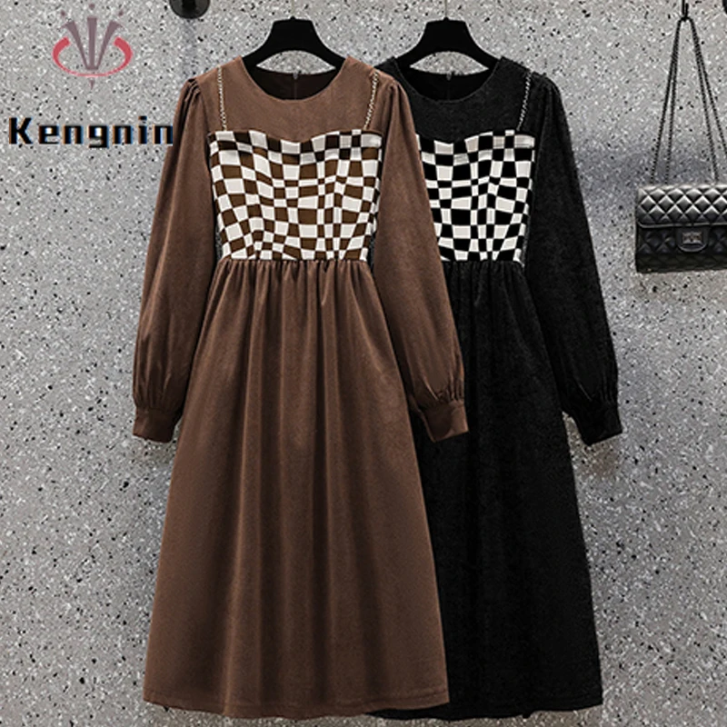 Corduroy Women's Dresses Autumn Winter Thick Designer Dress Plaid Patchwork Office Lady Work Vestidos Female Robe Dress KE2076 
Corduroy Women's Dresses Autumn Winter Thick Designer Dress Plaid Patchwork Office Lady Work Vestidos Female Robe Dress KE2076