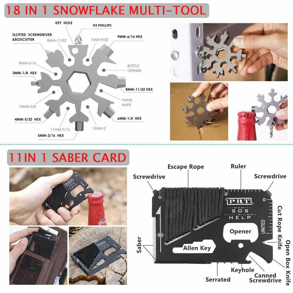 Camp Survival Gear 16 in 1 Survival First Aid Kit Tactical Survival Tool Emergency for Cars Camping Hiking Hunting Survive Knife