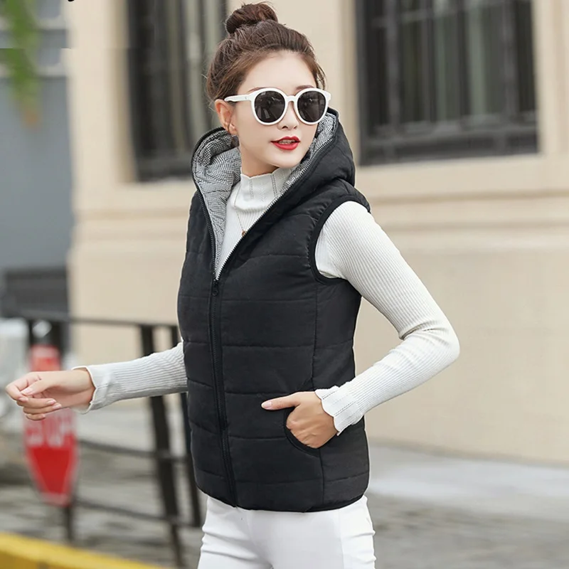 New Autumn Winter Women Vest Cotton Hooded Casual Slim Waistcoat Female Sleeveless Jacket
New Autumn Winter Women Vest Cotton Hooded Casual Slim Waistcoat Female Sleeveless Jacket