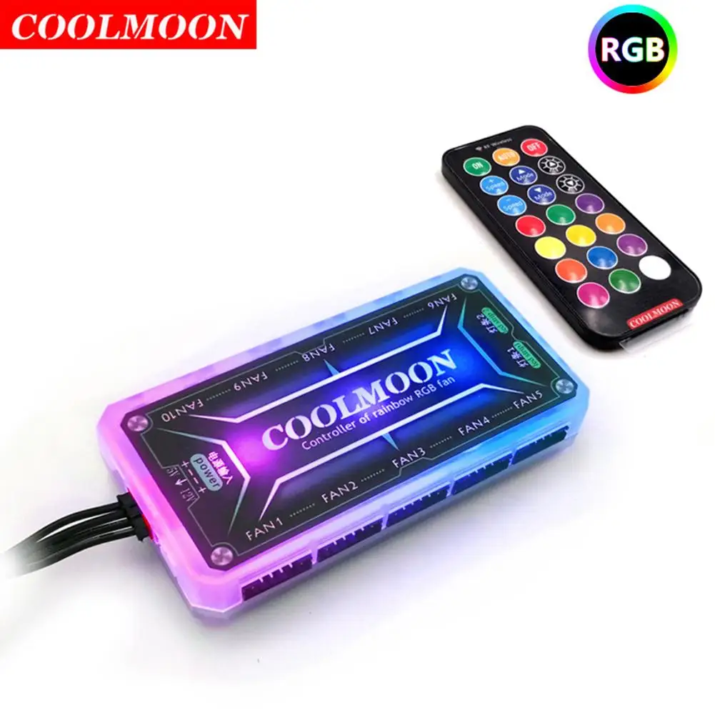 Пульт дистанционного управления COOLMOON RGB, регулятор шасси 12 в пост. Тока 5 А, Интеллектуальный музыкальный вентилятор для освещения, RGB контро...
Пульт дистанционного управления COOLMOON RGB, регулятор шасси 12 в пост. Тока 5 А, Интеллектуальный музыкальный вентилятор для освещения, RGB контро...
