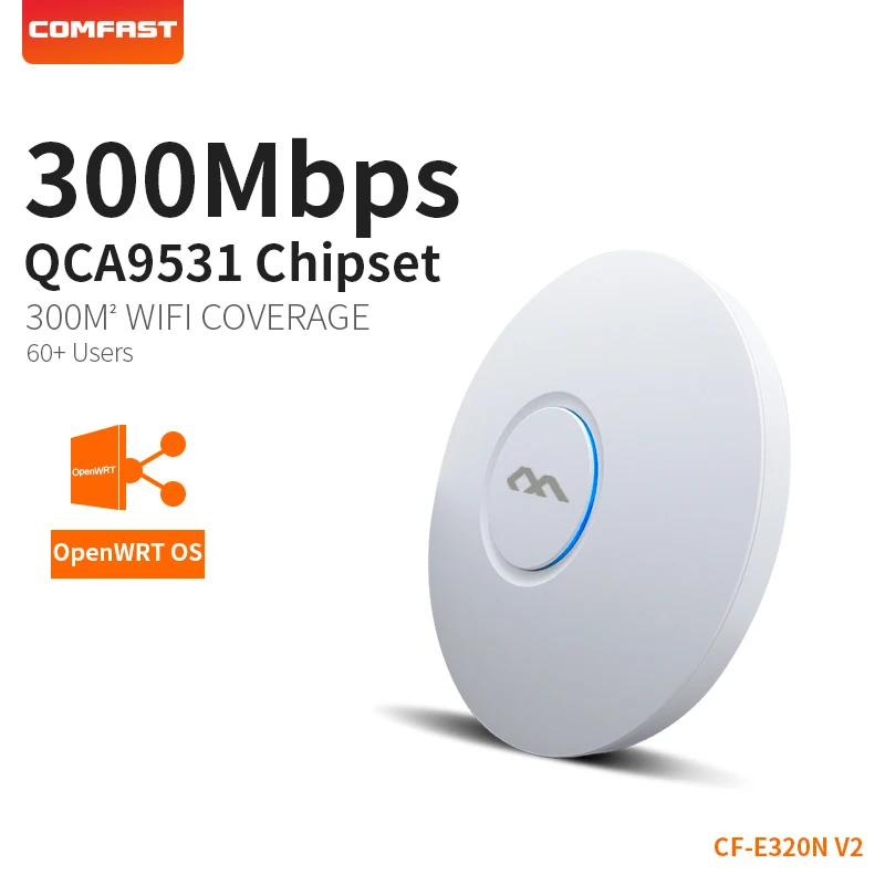 Точка беспроводного доступа COMFAST, 300 Мбит/с, Потолочная точка доступа, Wi-Fi роутер, ретранслятор Wi-Fi, удлинитель Wi-Fi, Поддержка VLAN PoE, openWRT
Точка беспроводного доступа COMFAST, 300 Мбит/с, Потолочная точка доступа, Wi-Fi роутер, ретранслятор Wi-Fi, удлинитель Wi-Fi, Поддержка VLAN PoE, openWRT